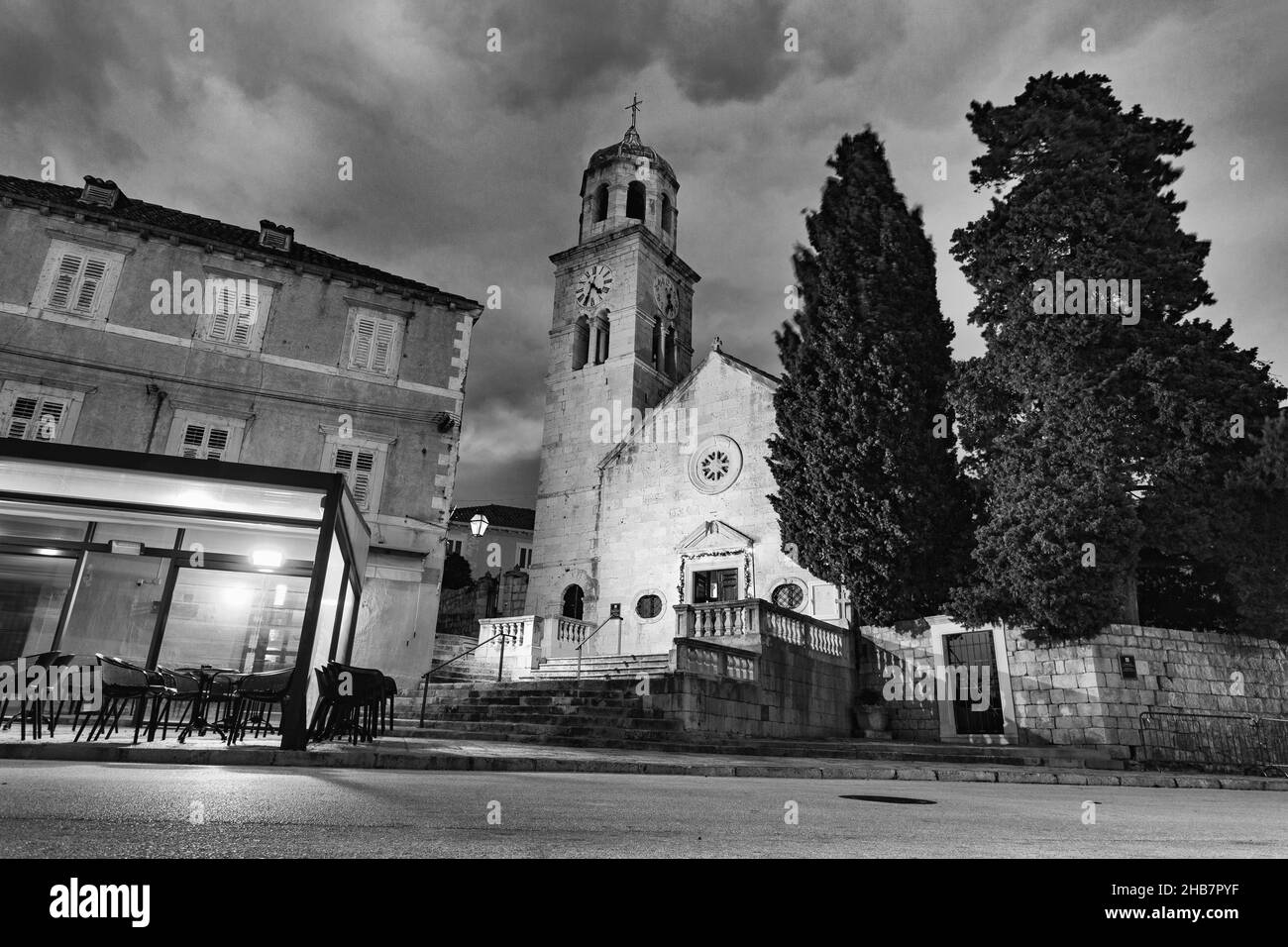 La chiesa parrocchiale di San Nicola, Cavtat, Dubrovnik-Neretva County, Croazia Foto Stock