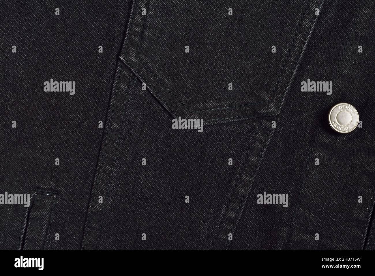 Tessuto in denim nero Foto Stock