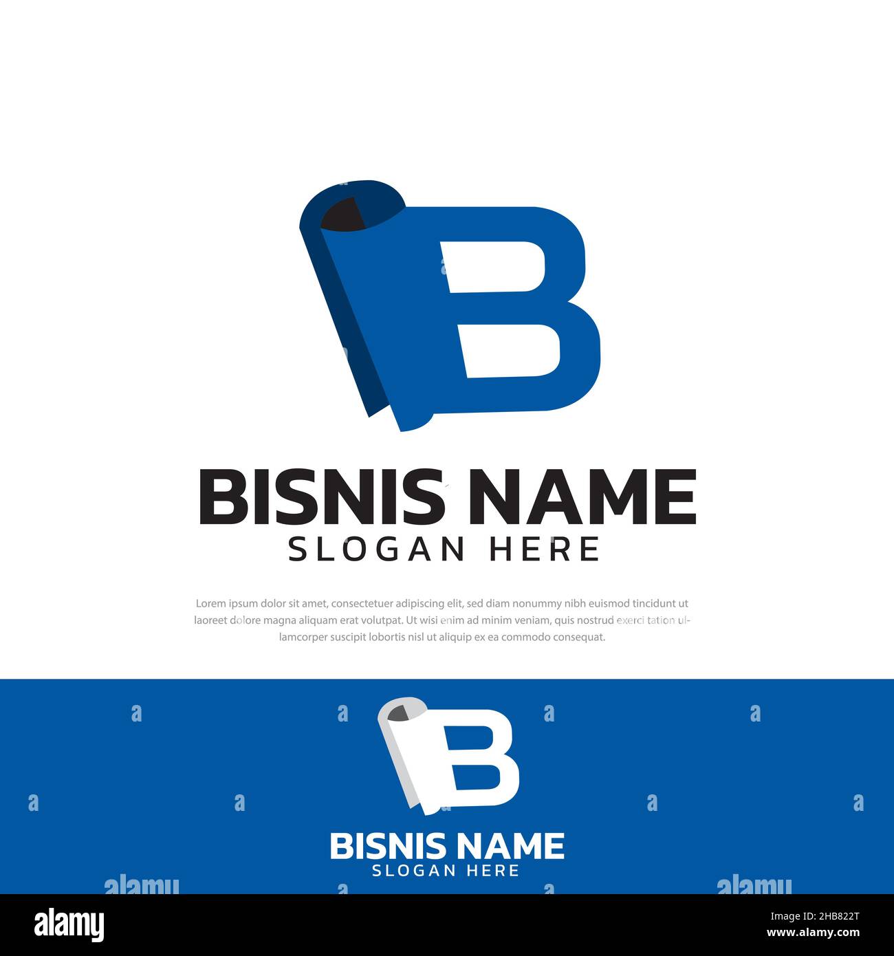 Logo alfabetico B lettera pieghevole. Illustrazione del logo B. modello di design, icona, simbolo Illustrazione Vettoriale