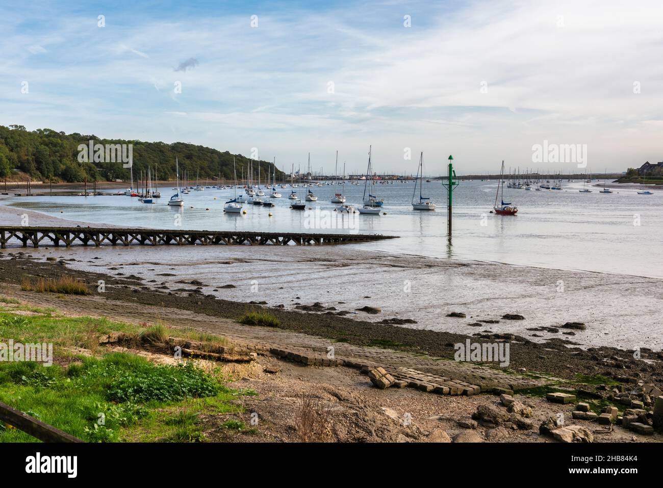 Upnor vicino a Rochester e al Medway Estuary nel Kent, Inghilterra Foto Stock