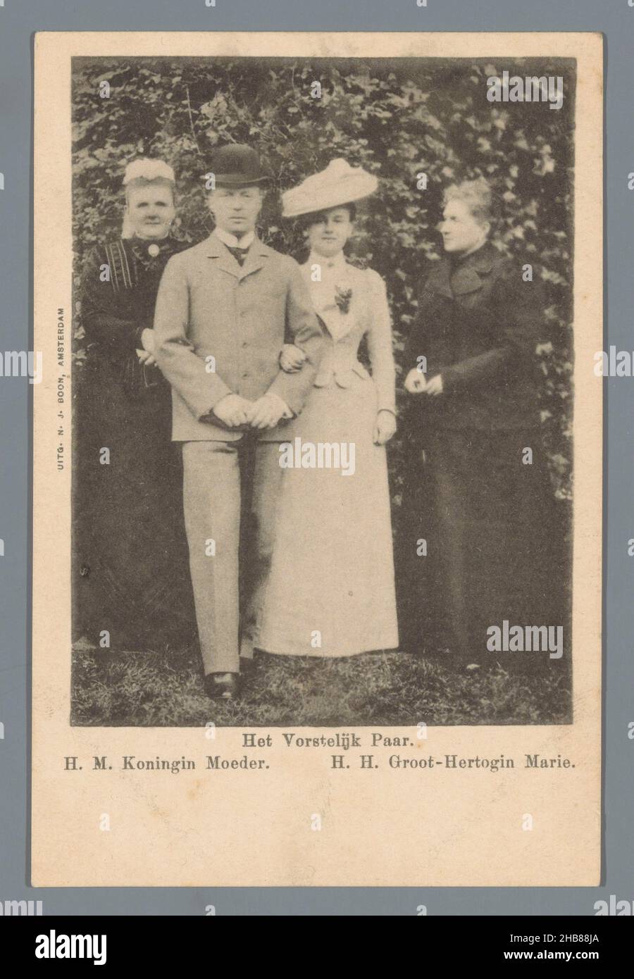 La coppia reale. H.M. regina madre. H.H. grande duchessa Marie (titolo in oggetto), anonima, anonima, Amsterdam, 1901, cartone, collotipo, altezza 133 mm x larghezza 91 mm Foto Stock