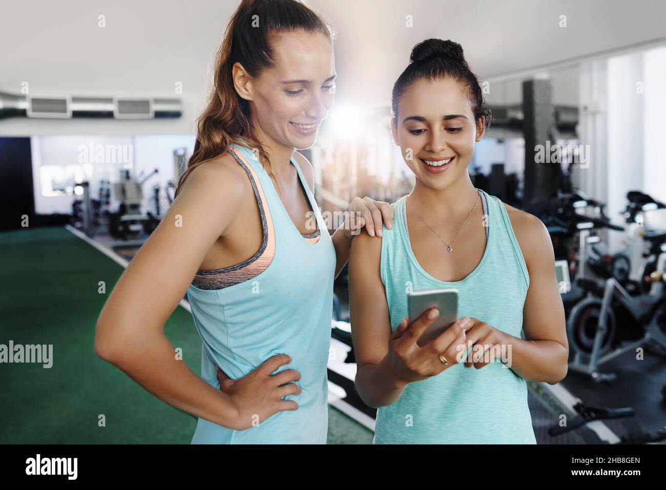 Sono stato ottenere l'ispirazione da questi video di idoneità in linea Foto Stock