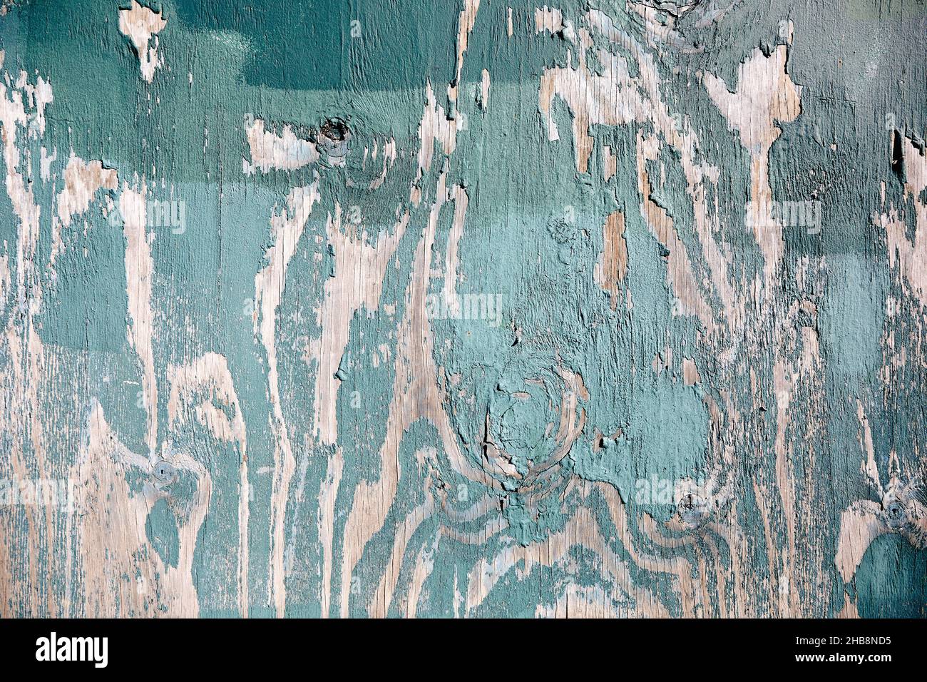 Primo piano di legno turchese peeling Foto Stock
