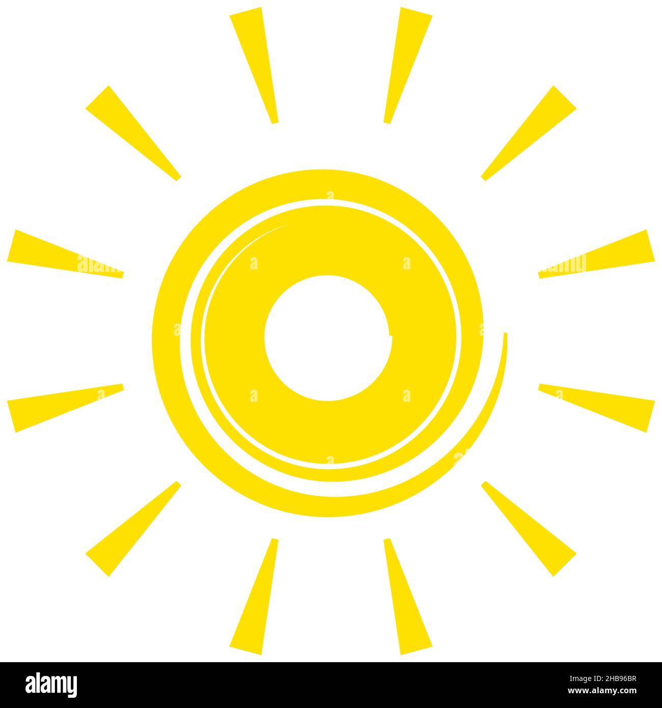 Icona del simbolo giallo della spirale solare isolata - illustrazione vettoriale Illustrazione Vettoriale