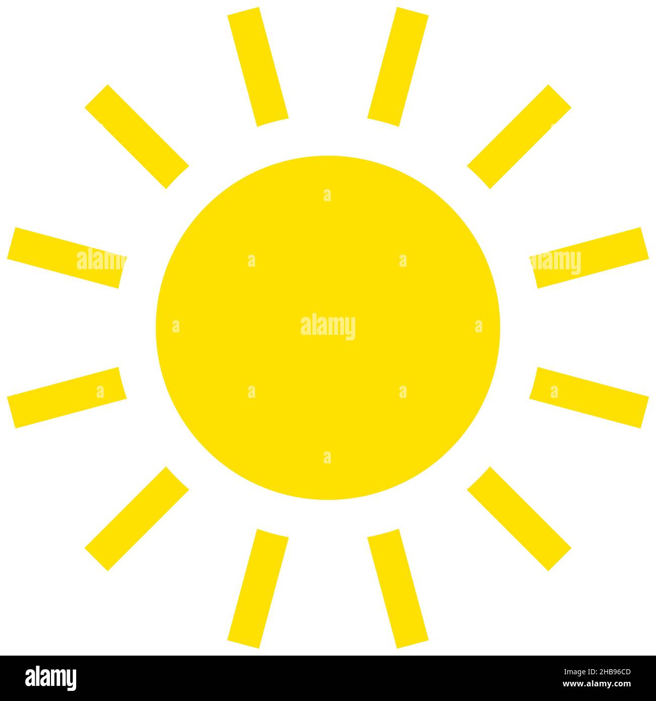 Icona del simbolo giallo solare isolata - illustrazione vettoriale Illustrazione Vettoriale