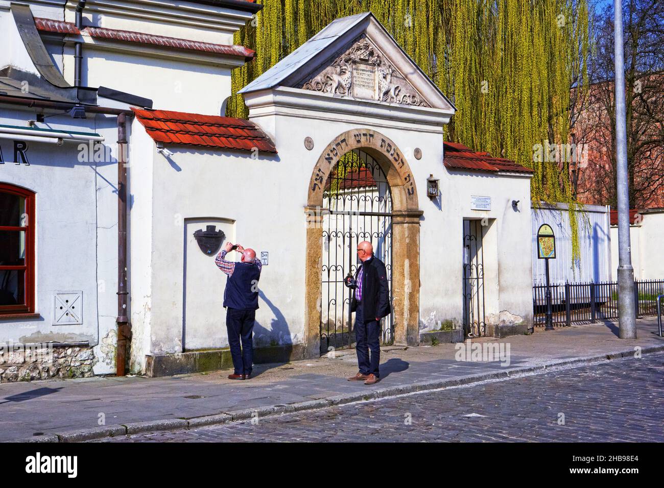 Polonia, Cracovia, Kazimierz, sinagoga Remuh. Foto Stock