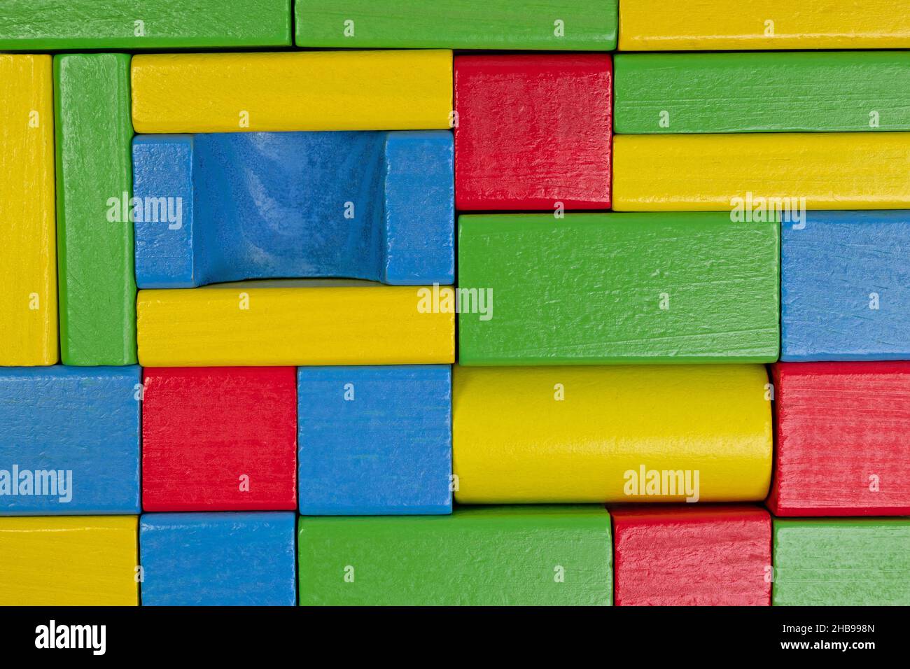 Molti blocchi di legno colorati Foto Stock