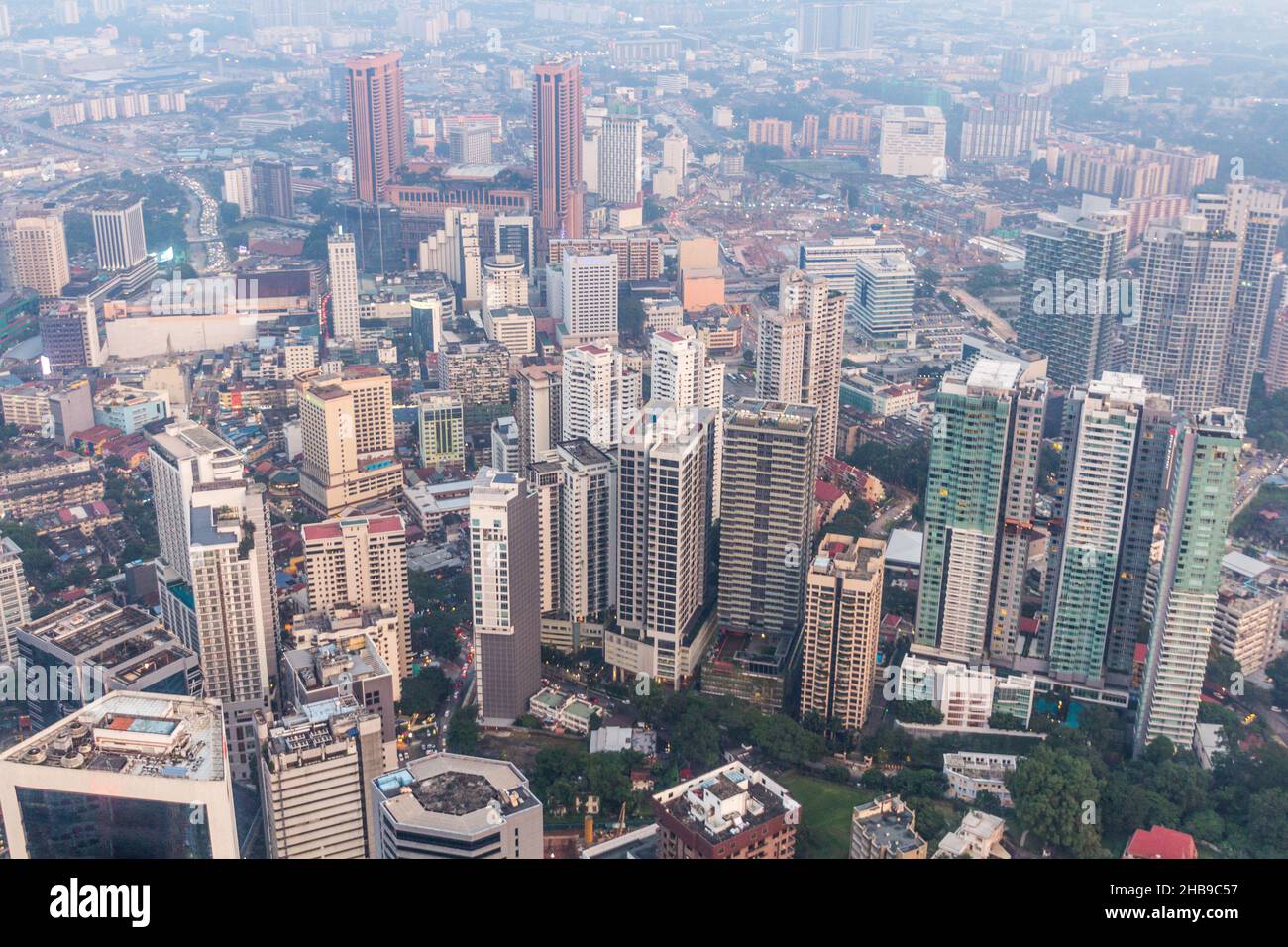 Vista aerea di Kuala Lumpur in Malesia Foto Stock