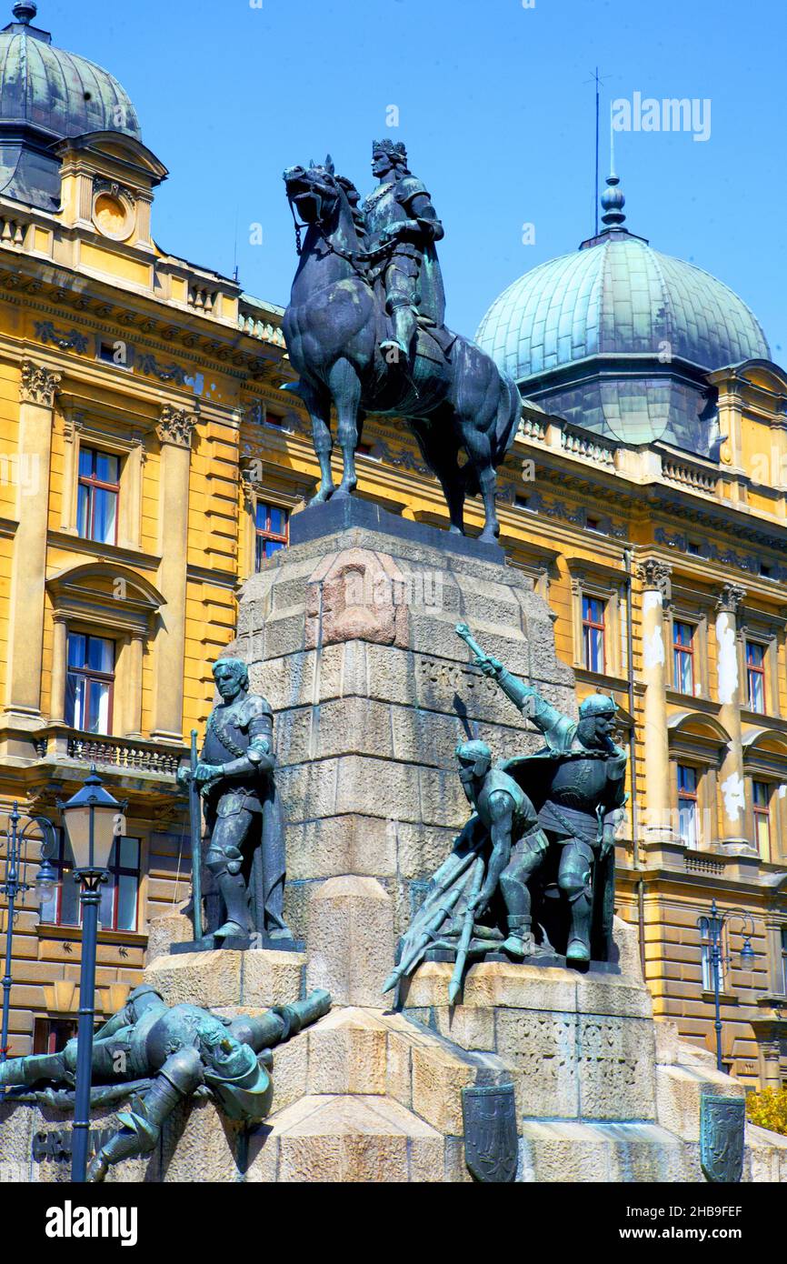 Polonia, Cracovia, Grunwald monumento. Foto Stock