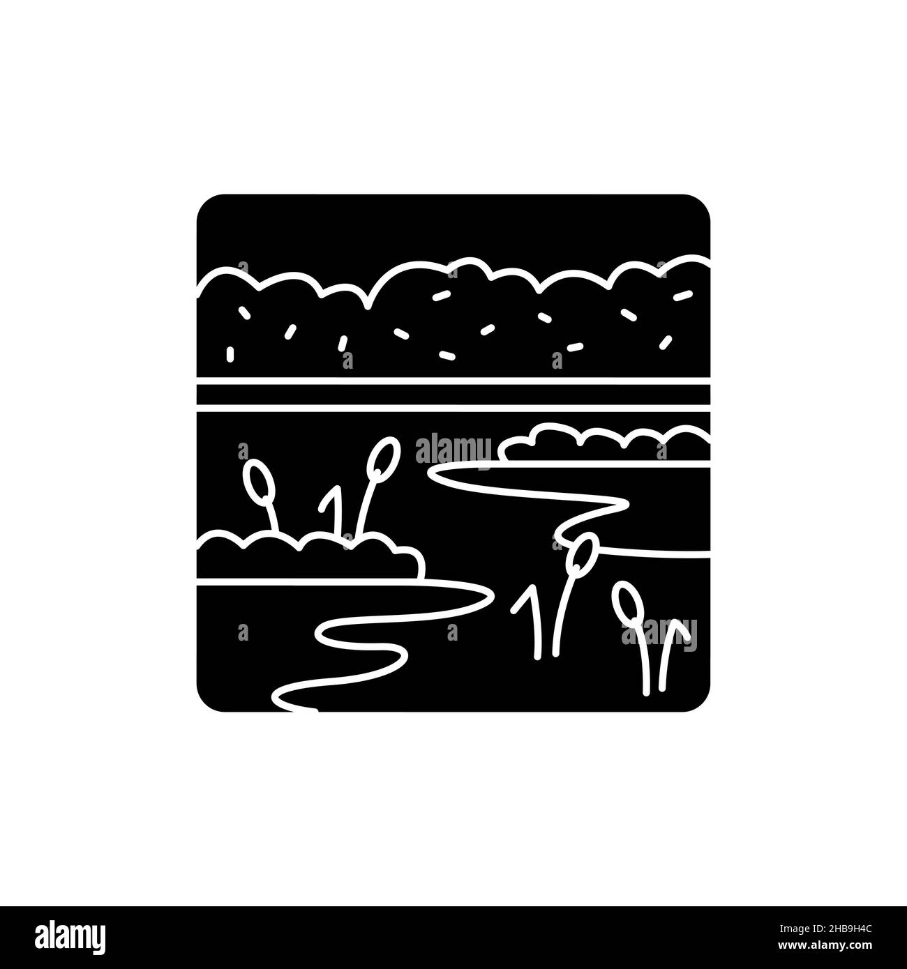 Icona linea colore palude. Elemento vettoriale isolato. Pittogramma per pagina web, app mobile, promo Illustrazione Vettoriale