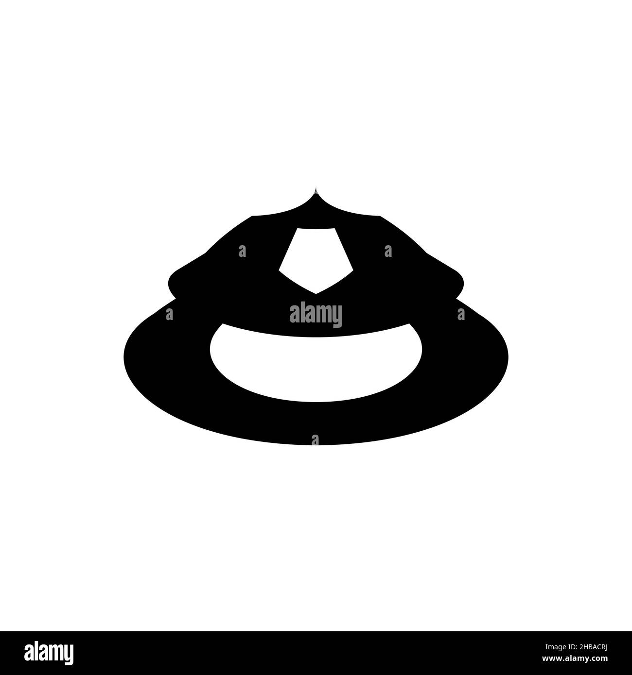 Icona suoneria. Semplice stile negozio di gioielli poster sfondo simbolo. Elemento di design del logo. Stampa T-shirt. Vettore per adesivo. Illustrazione Vettoriale