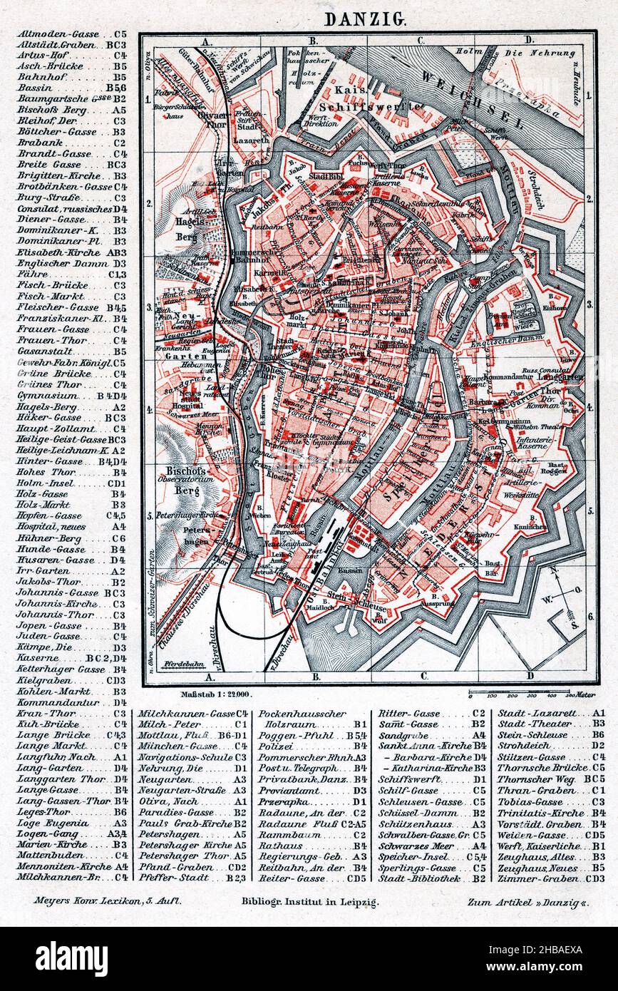 Mappa di Danzica, Mappa di Danzica, Mappa di Danzica, Mappa di Danzica, Mappa di Danzica, Mappa di Danzica Vintage, Mappa di Danzica Vecchia, piano di Danzica, Gdańsk Mappa, Gdańsk piano Foto Stock