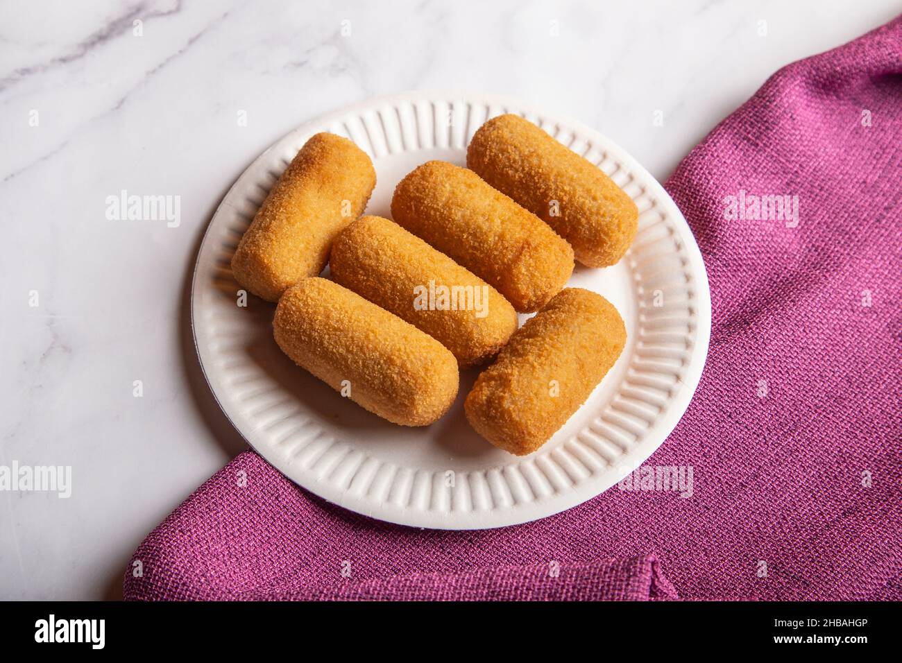 Crocchette farcite fatte in casa. Vista dall'alto Foto Stock