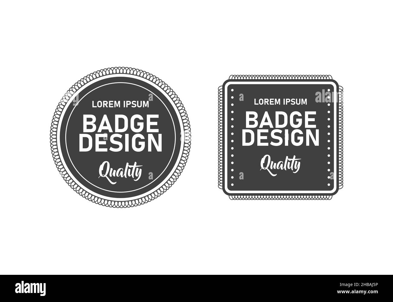 Colore grigio e bianco con logo vintage 2 Illustrazione Vettoriale