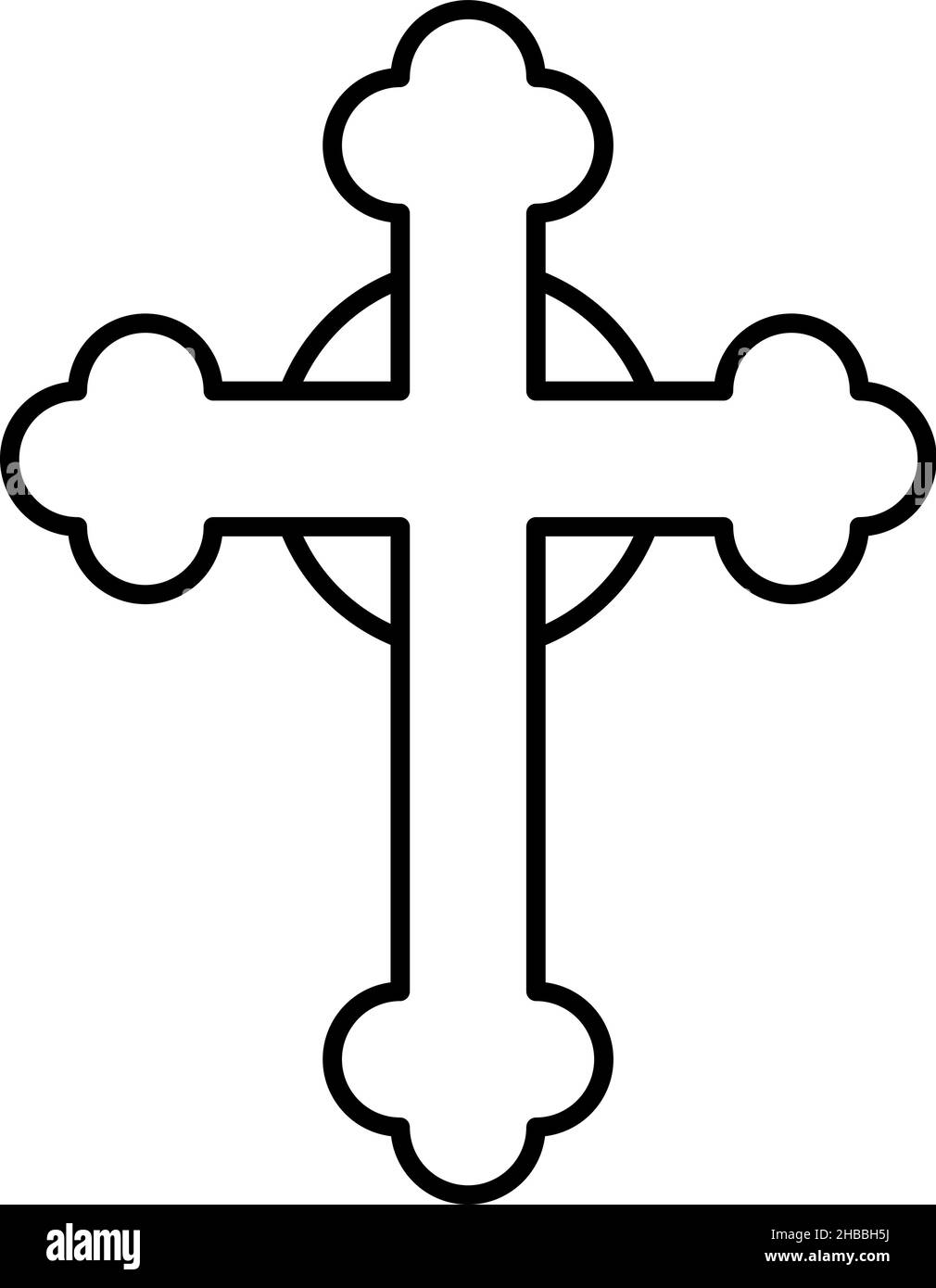 Gesù Croce contorno icona vettore Illustrazione Vettoriale