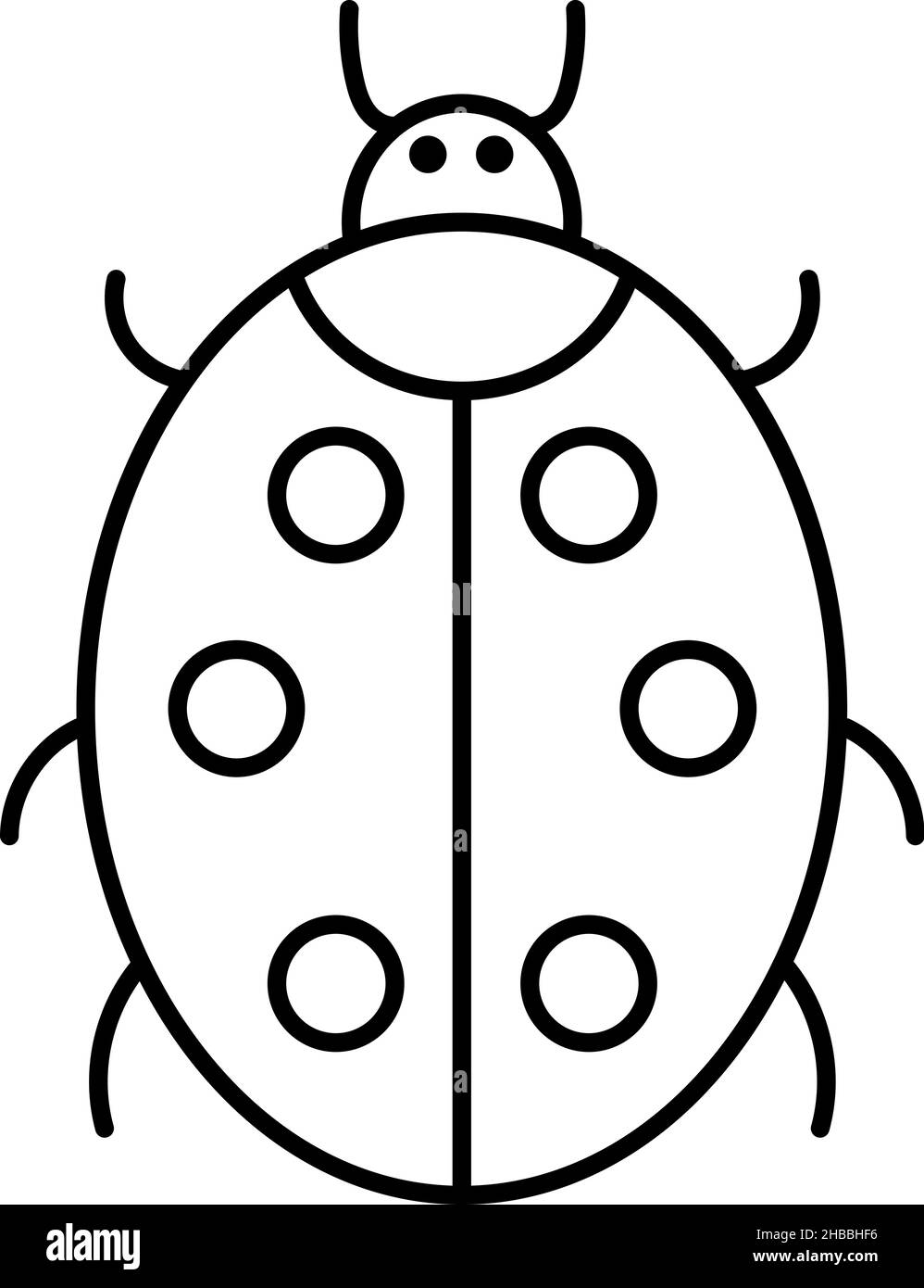 Ladybug Beetle contorno icona vettore Illustrazione Vettoriale