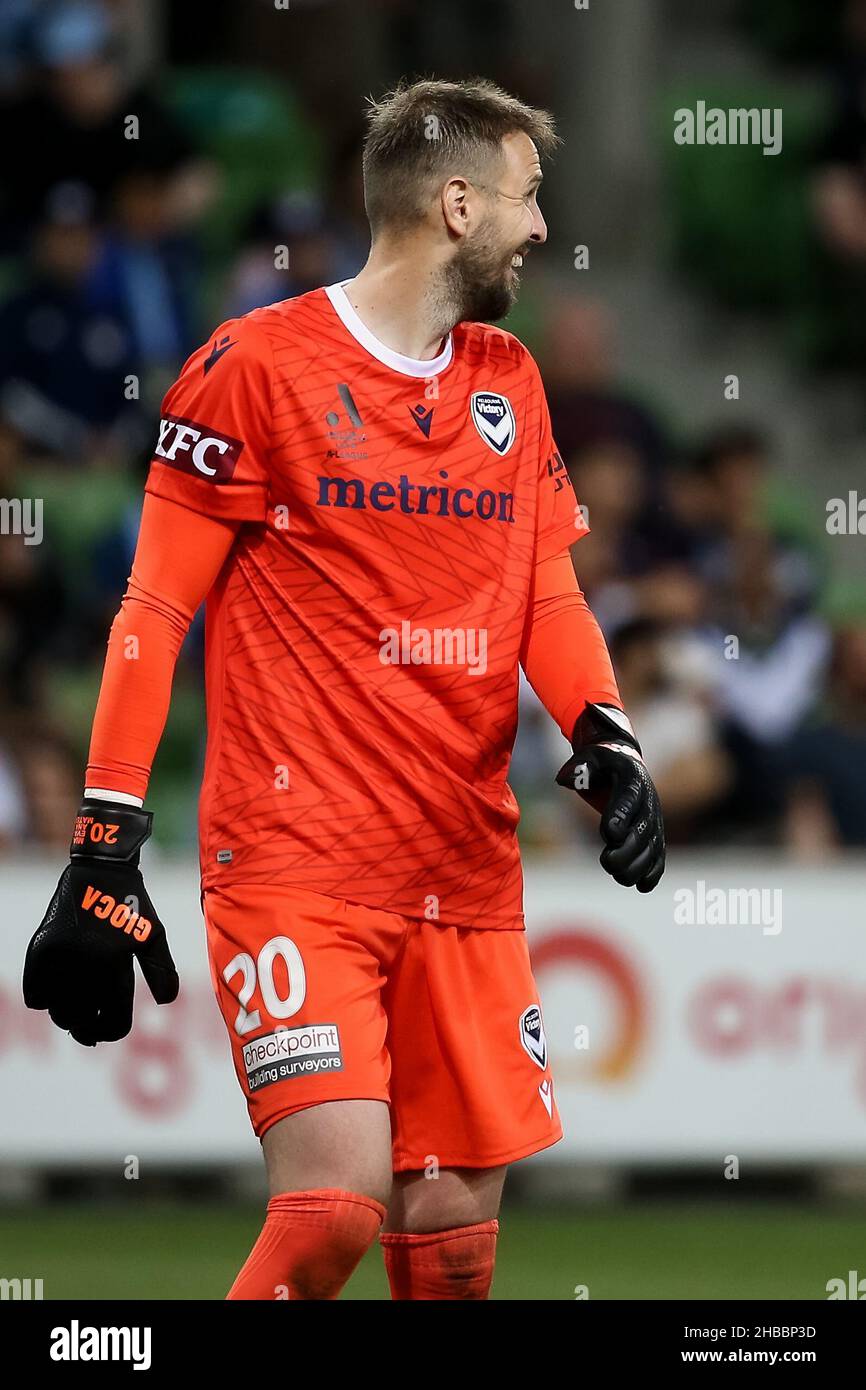 Melbourne, Australia, 18 dicembre 2021. Ivan Kelava della Melbourne Victory durante il round 5 Della Partita di calcio A-League tra il Melbourne City FC e la Melbourne Victory all'AAMI Park il 18 dicembre 2021 a Melbourne, Australia. Credit: Dave Hewison/Speed Media/Alamy Live News Foto Stock