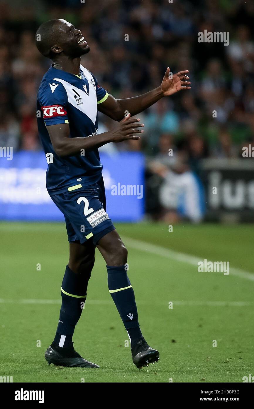 Melbourne, Australia, 18 dicembre 2021. Jason Geria della Melbourne Victory durante il round 5 Della Partita di calcio A-League tra il Melbourne City FC e la Melbourne Victory all'AAMI Park il 18 dicembre 2021 a Melbourne, Australia. Credit: Dave Hewison/Speed Media/Alamy Live News Foto Stock