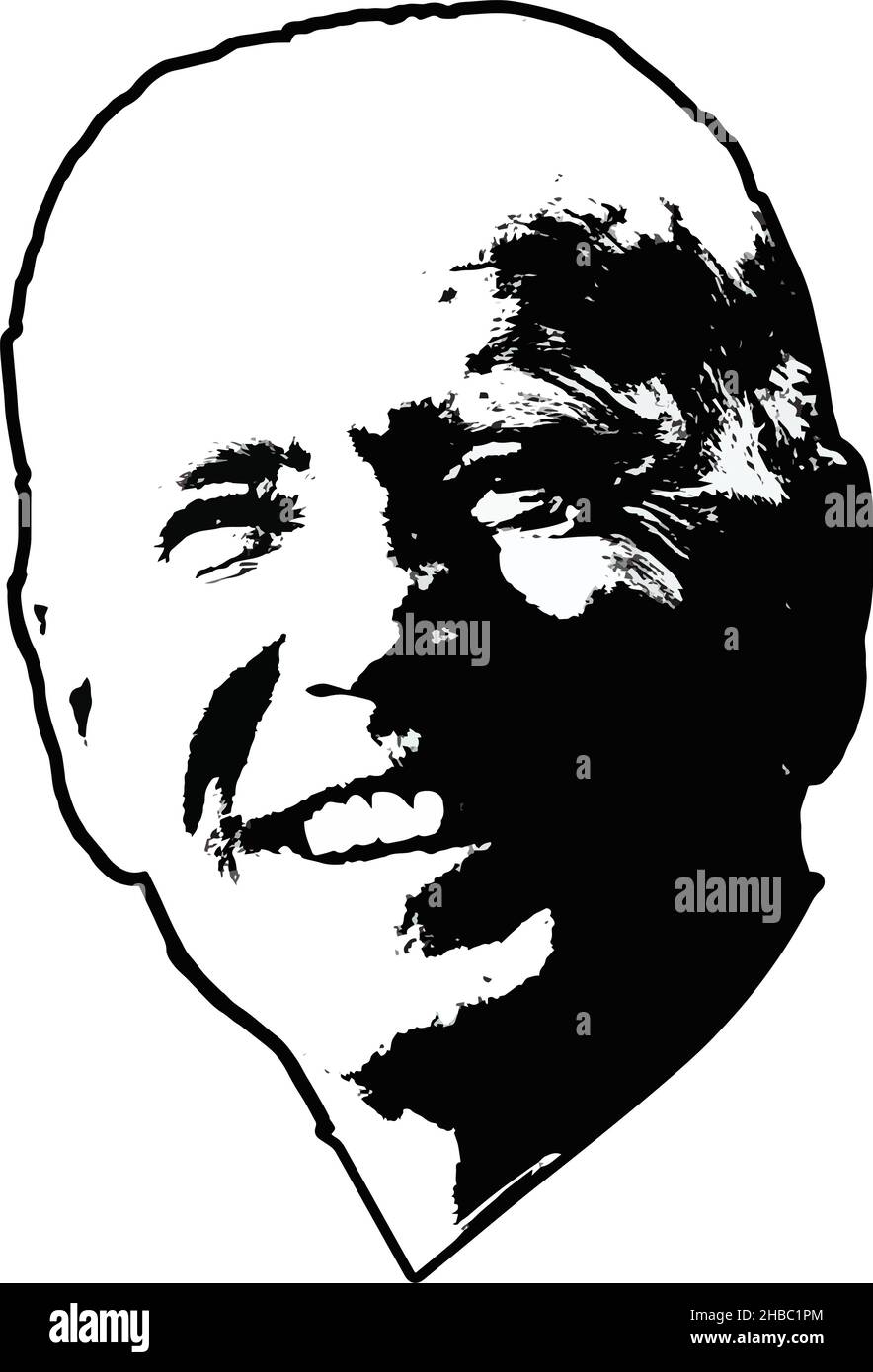Joe Biden immagine d'ombra politica in bianco e nero Illustrazione Vettoriale