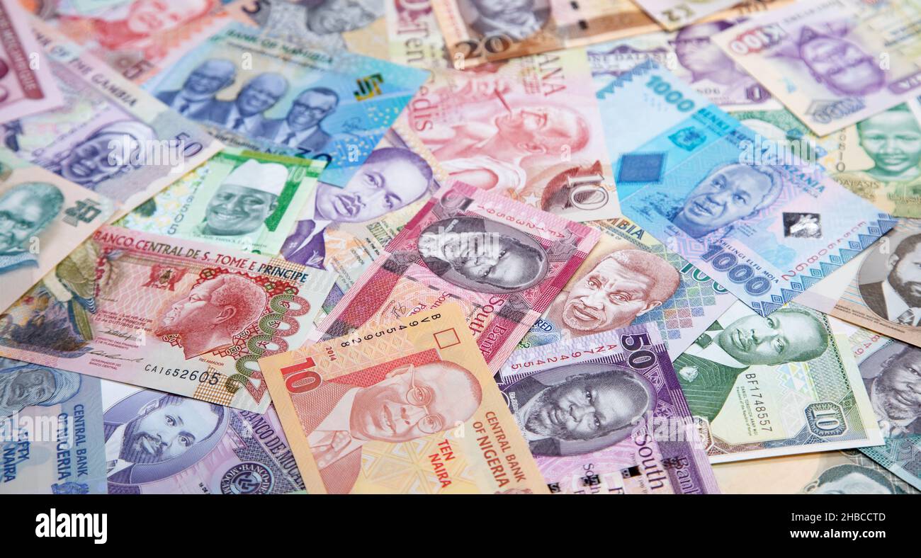 Varietà delle banconote africana Foto Stock