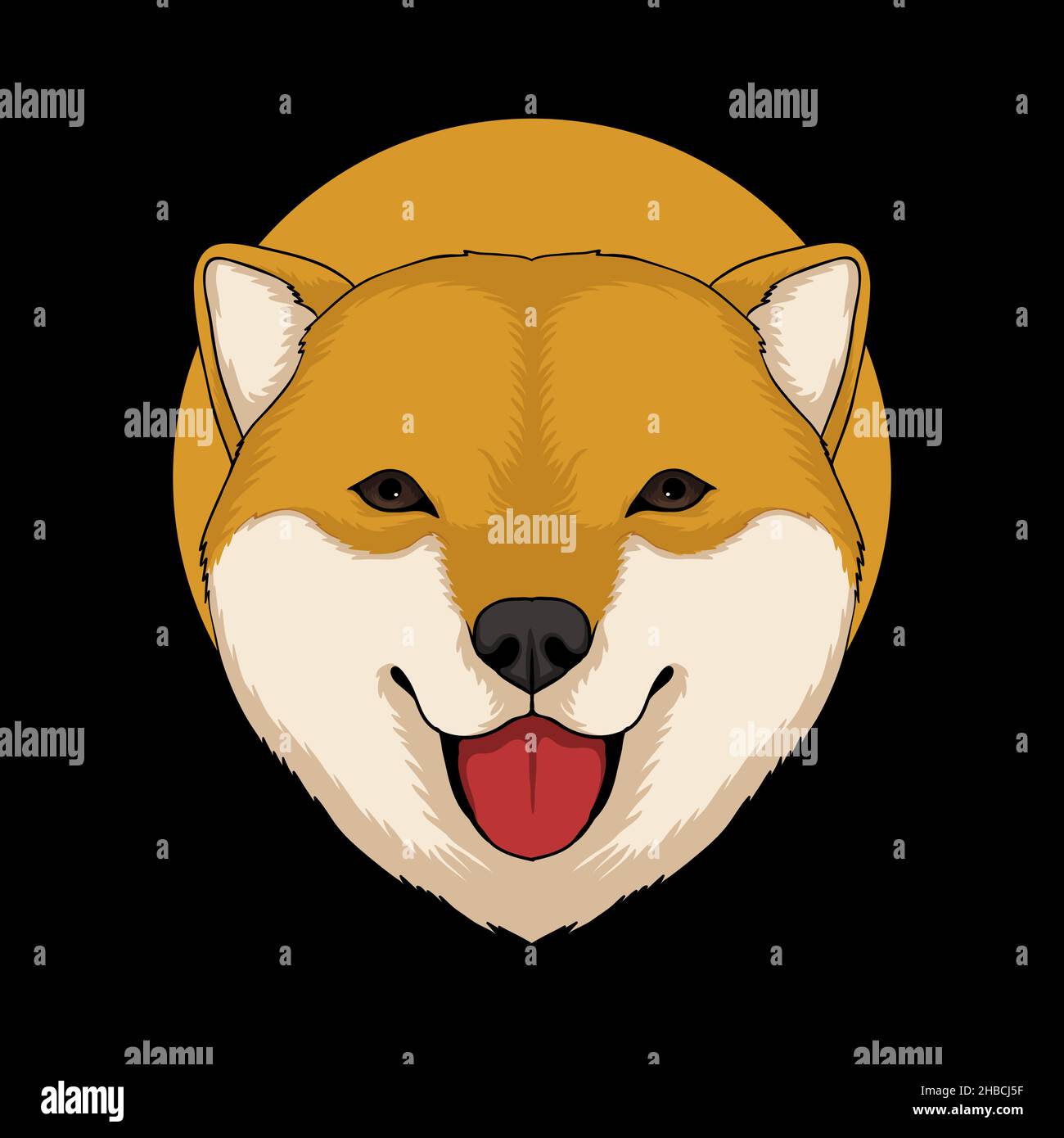 Illustrazione del vettore della testa del cane Shiba inu Illustrazione Vettoriale