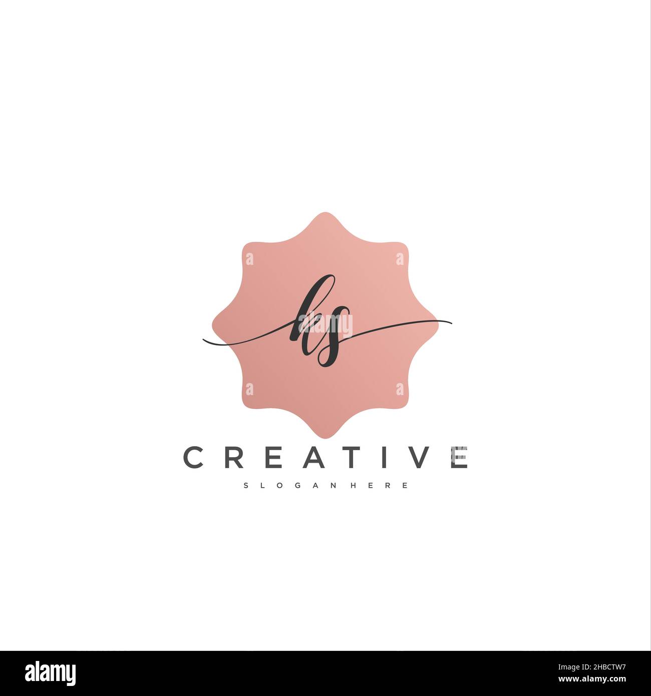 KS Initial handwriting minimal geometric logo template vettoriale art, Logo per la bellezza d'affari, la moda e altre opere d'arte Illustrazione Vettoriale