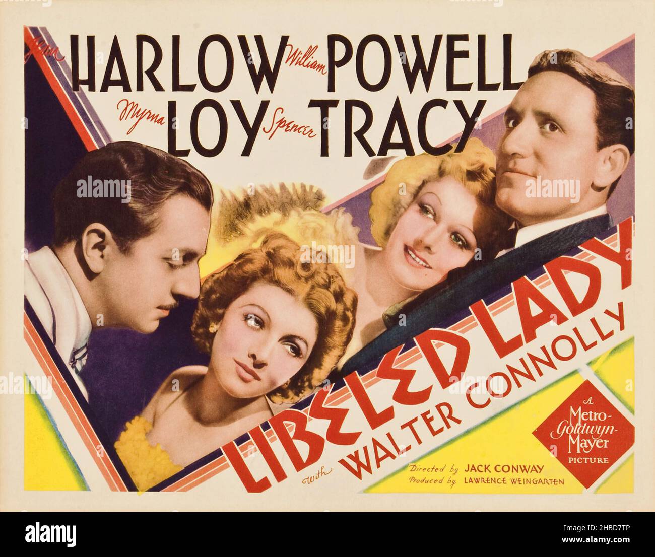 SPENCER TRACY, WILLIAM POWELL, MYRNA LOY E JEAN HARLOW IN LIBELED LADY (1936), DIRETTO DA JACK CONWAY. Credito: M.G.M. / Album Foto Stock