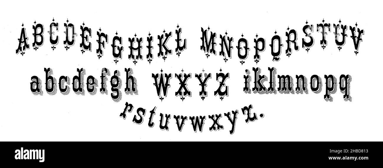 Alfabeto: Script romano, , anonimato (libro modello, ca. 1900), Alphabet: Römische Schrift, Alphabet : écriture romaine Foto Stock