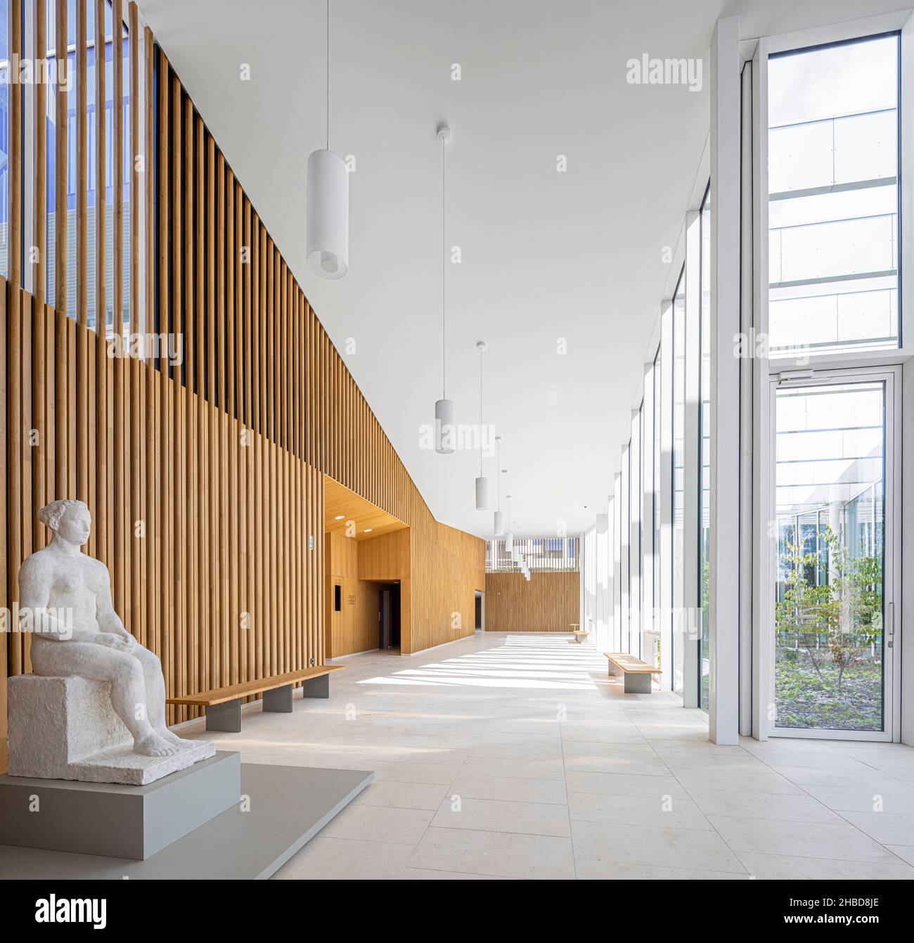 Interno del Palazzo di Giustizia di Mont-de-Marsan (Nuova Città giudiziaria di Mont-de-Marsan (40000), Lande (40), Nuova Aquitania, Francia). Foto Stock