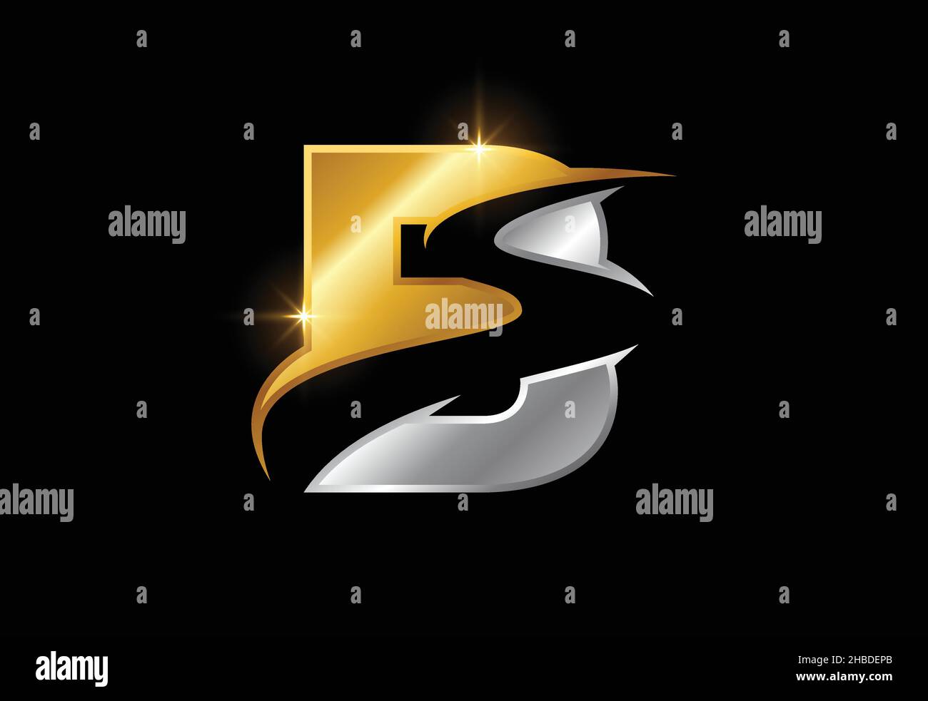 Lettera iniziale B con backspace S o modello vettoriale di progettazione di pathway Logo, simbolo alfabetico grafico per identità aziendale Illustrazione Vettoriale