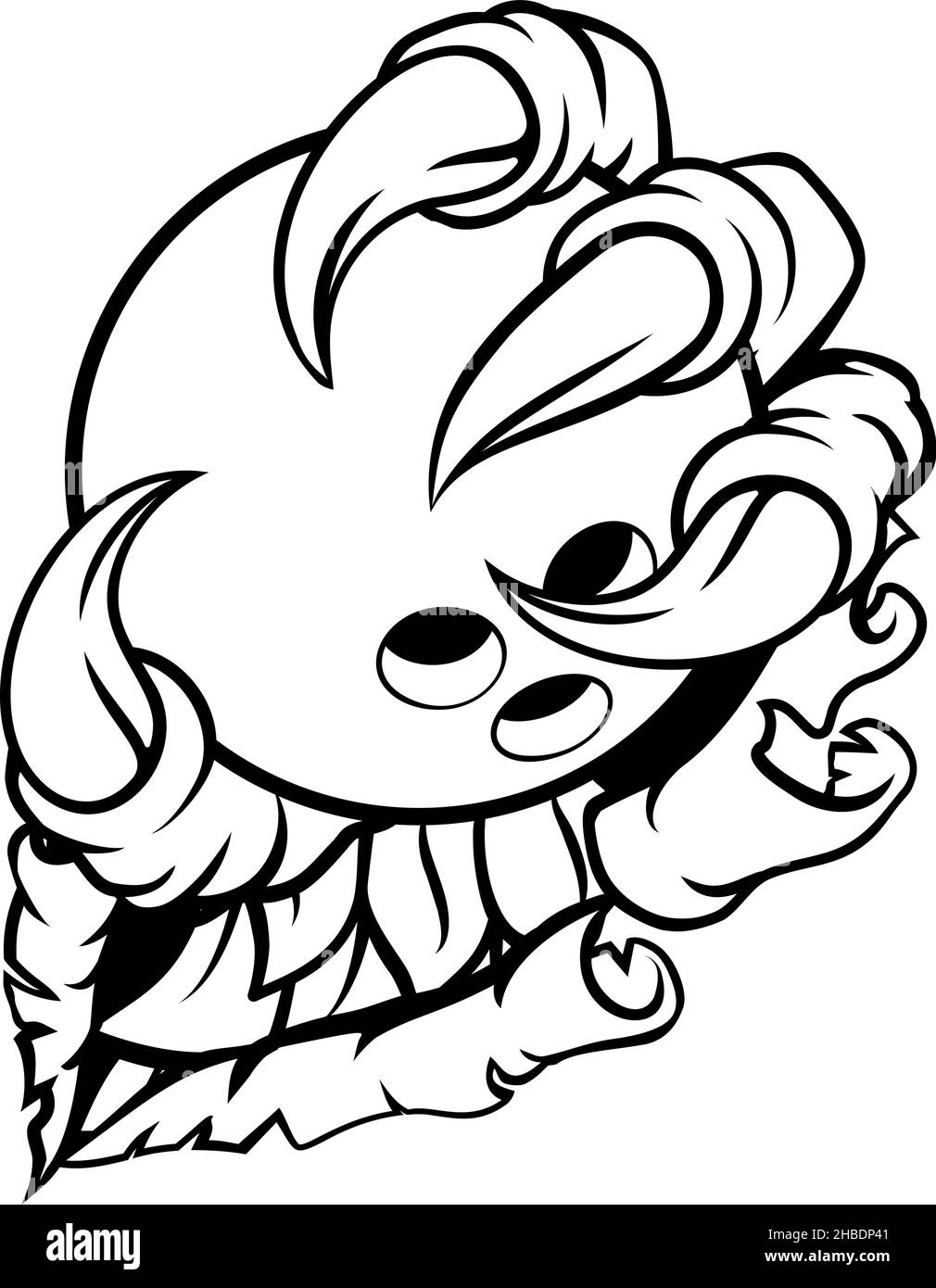 Strappare la ciglia Talon Holding Ball Bowling Illustrazione Vettoriale