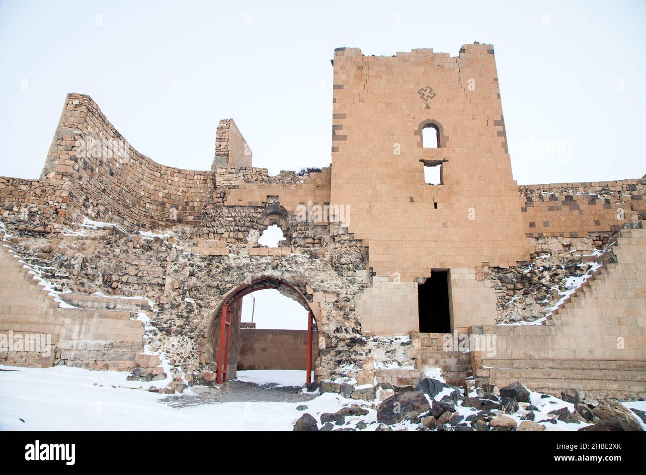 ANI Ruins, Ani è una città armena medievale in rovina e disabitata situata nella provincia turca di Kars Foto Stock