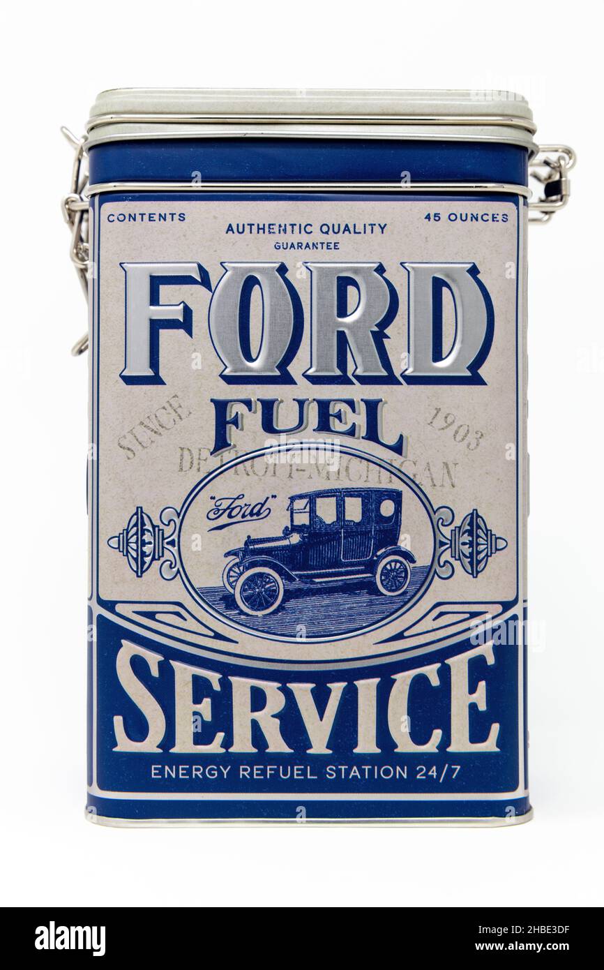 Latta regalo del servizio del combustibile del Ford di nostalgic-Art Foto Stock