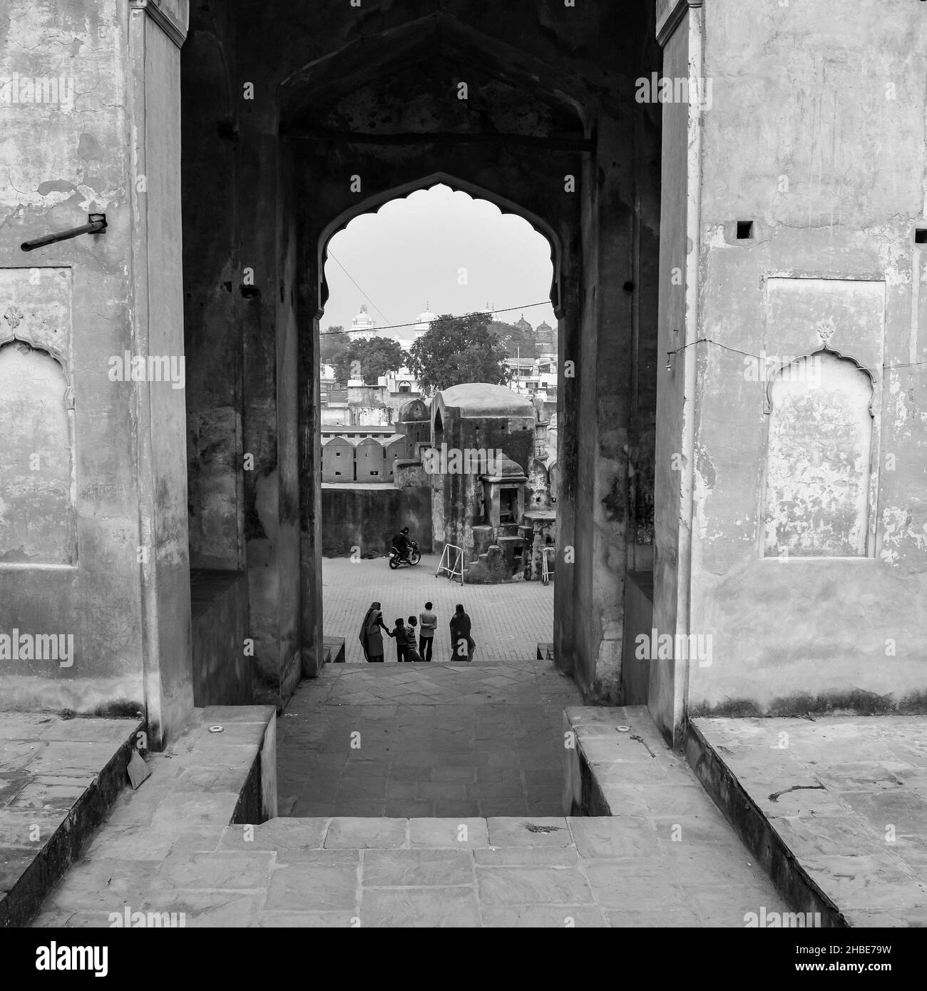 Jahangir Mahal (Forte di Orchha) in Orchha, Madhya Pradesh, India, Jahangir Mahal o Palazzo di Orchha è cittadella e guarnigione situato in Orchha. Madhya Prade Foto Stock