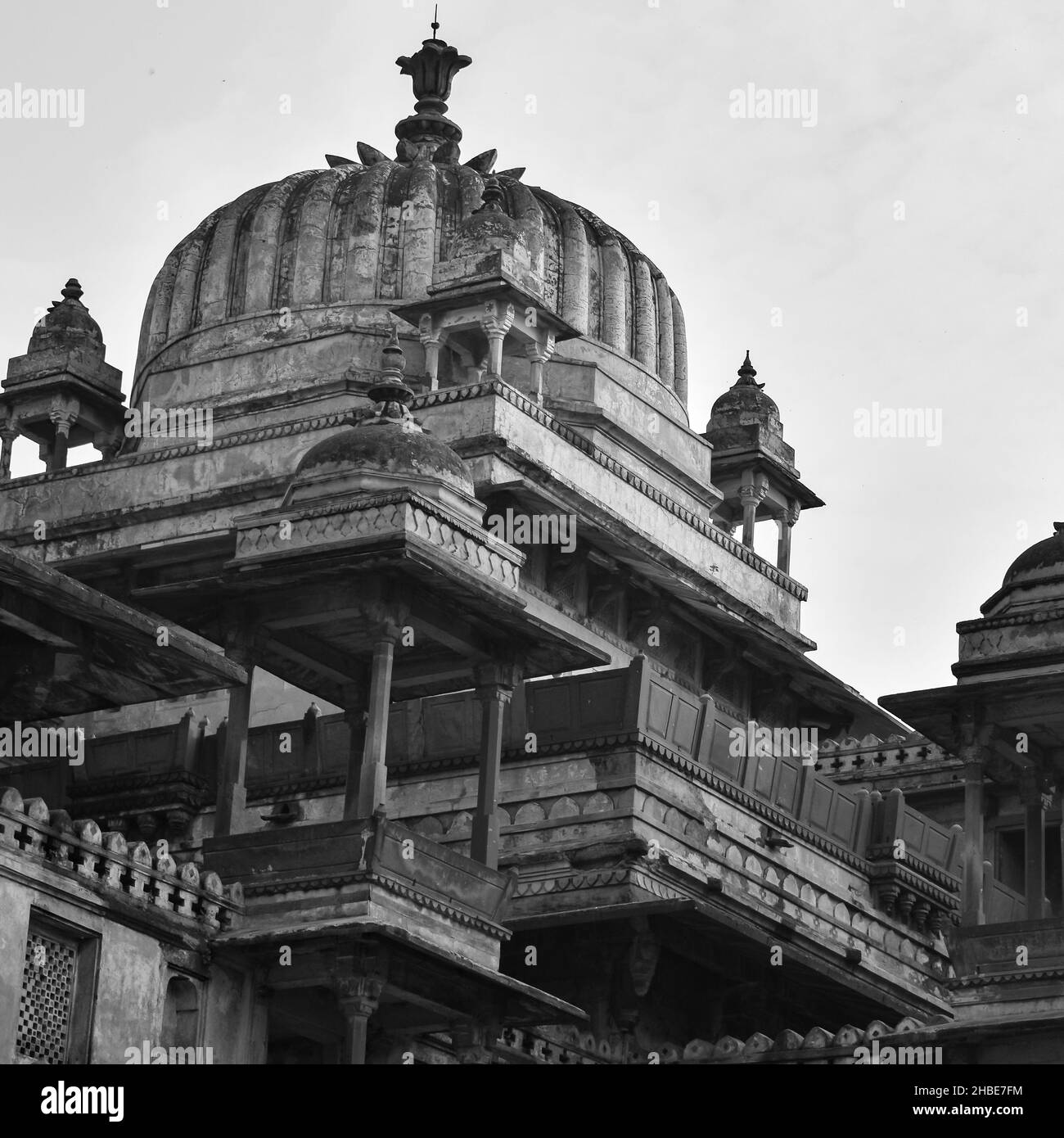 Jahangir Mahal (Forte di Orchha) in Orchha, Madhya Pradesh, India, Jahangir Mahal o Palazzo di Orchha è cittadella e guarnigione situato in Orchha. Madhya Prade Foto Stock