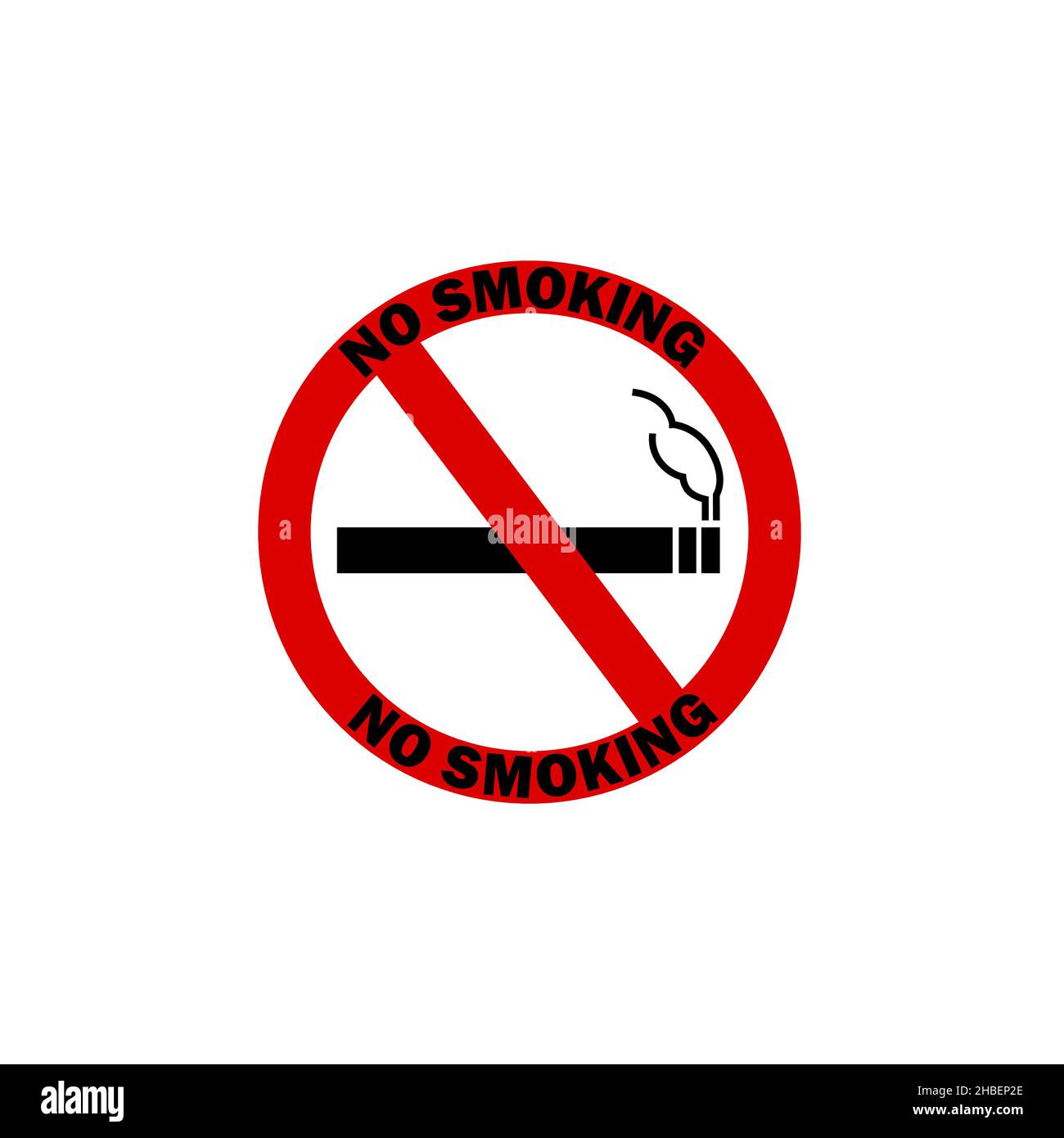 Segno vettoriale VIETATO FUMARE. Icona piatta in cerchio rosso. Illustrazione Vettoriale