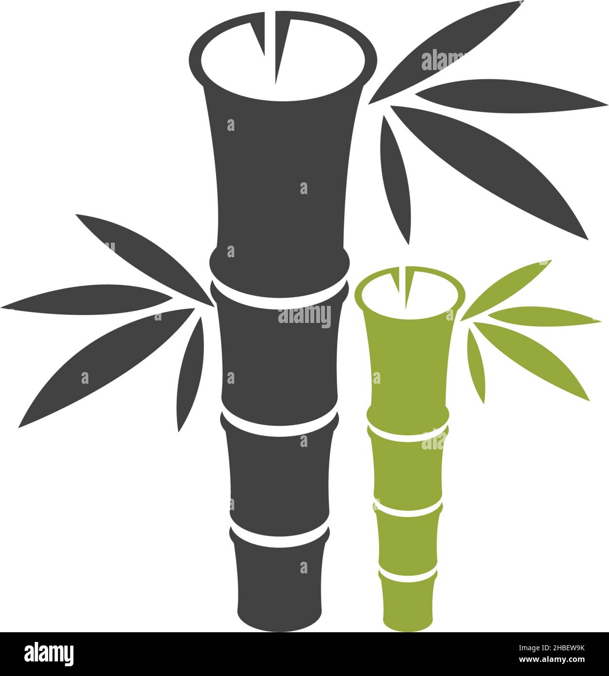 Bambù albero logo icona disegno modello vettoriale Illustrazione Vettoriale