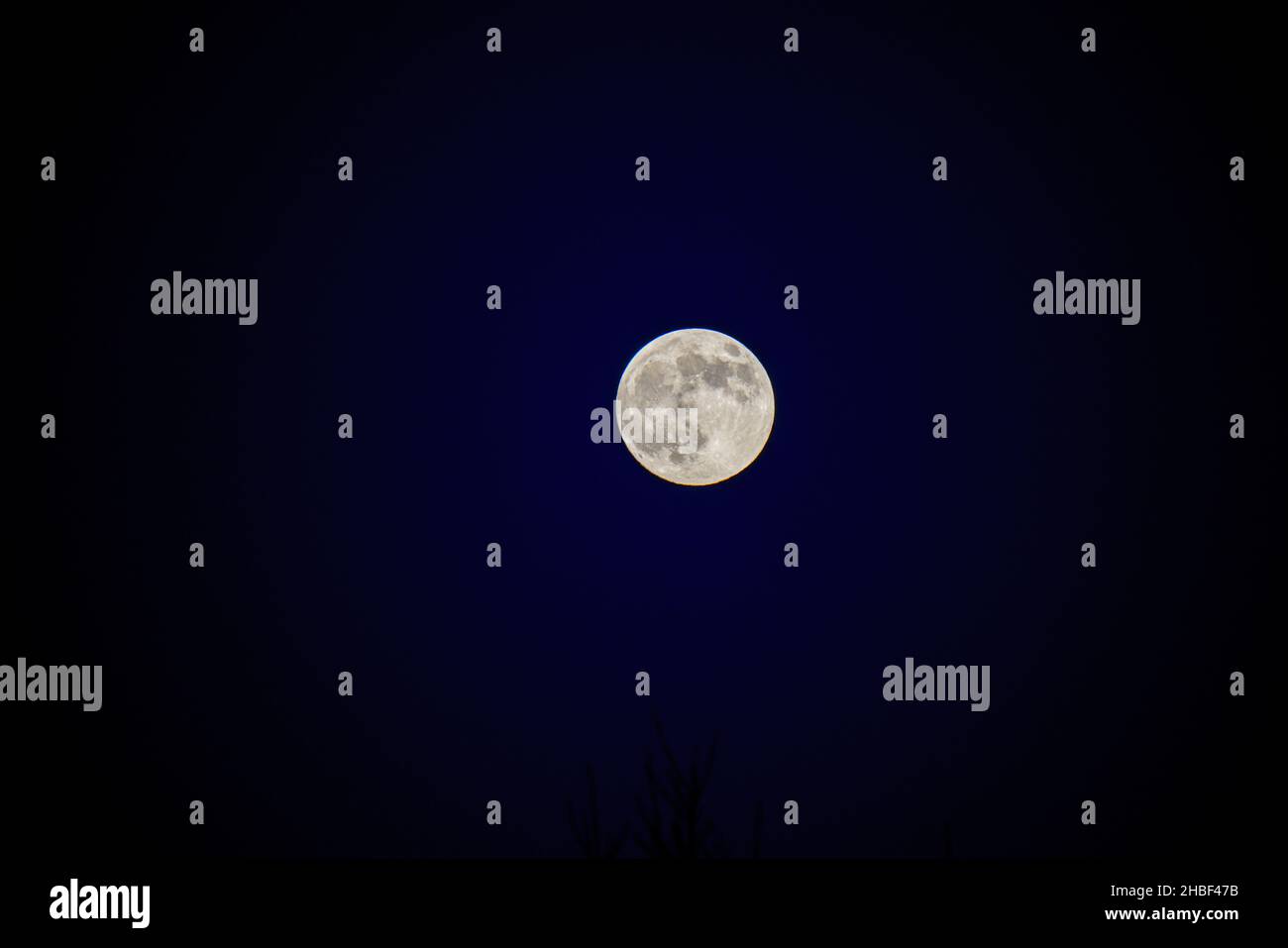 Full Cold Moon 18th dicembre 2021, visto da Wiltshire UK Foto Stock