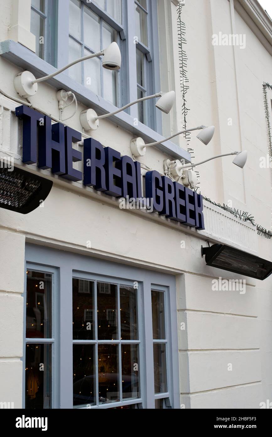 Londra, Regno Unito - Dicembre 12th 2021: Il ristorante Real Greek a Dulwich Foto Stock