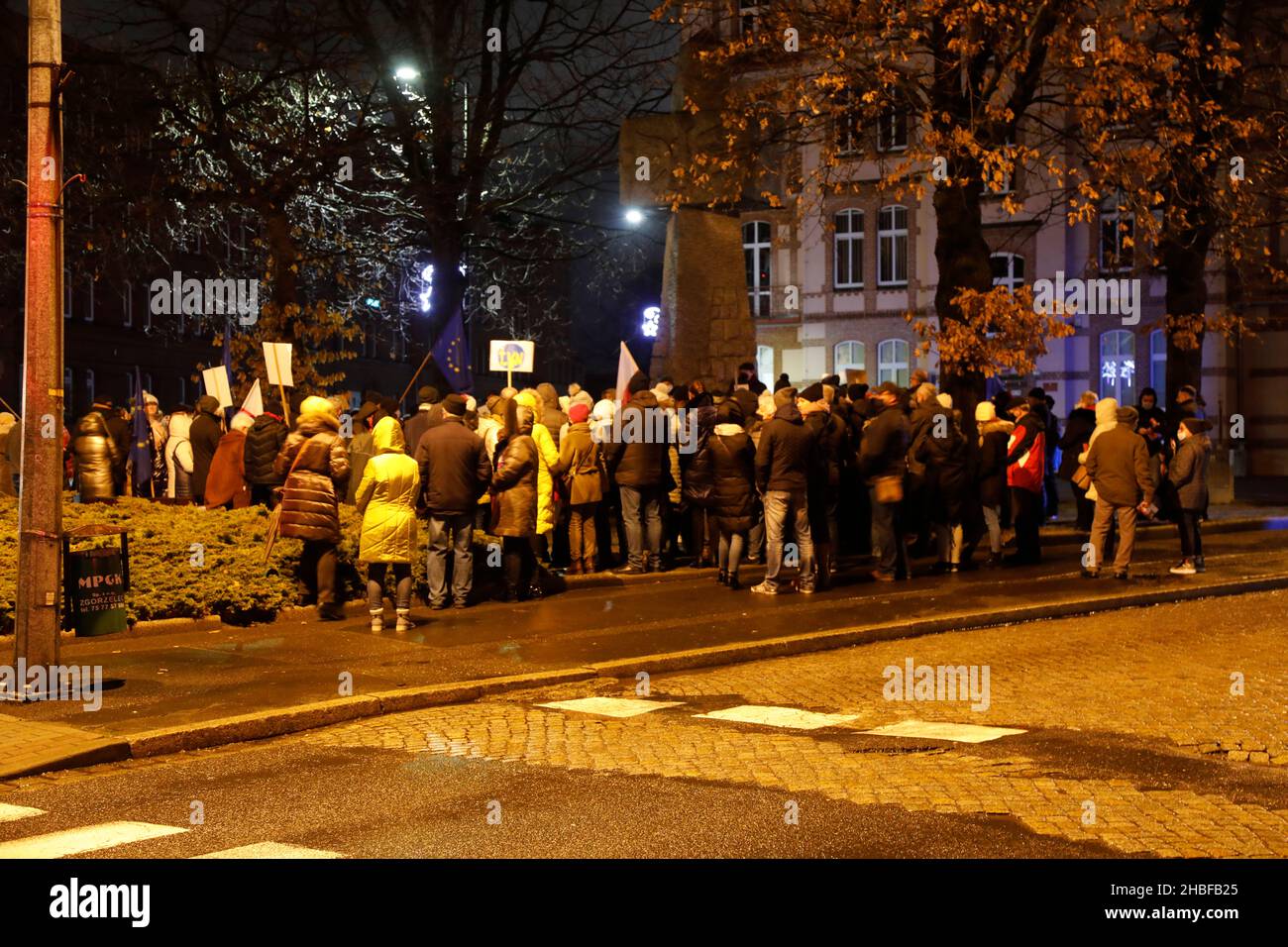 Protestveranstaltung a ganz Polen: VETO! FREIE MEDIEN, FREIE MENSCHEN, FREIES POLEN!protesta zur Verteidigung von TVN und Unterstützung der bürgerlich Foto Stock