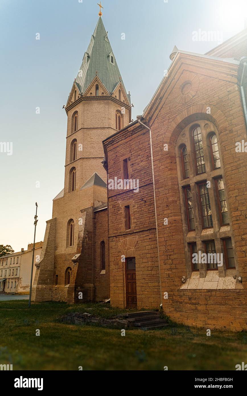 Cattedrale di Alessandro. Chiesa evangelica luterana estone a Narva, Estonia. Foto Stock