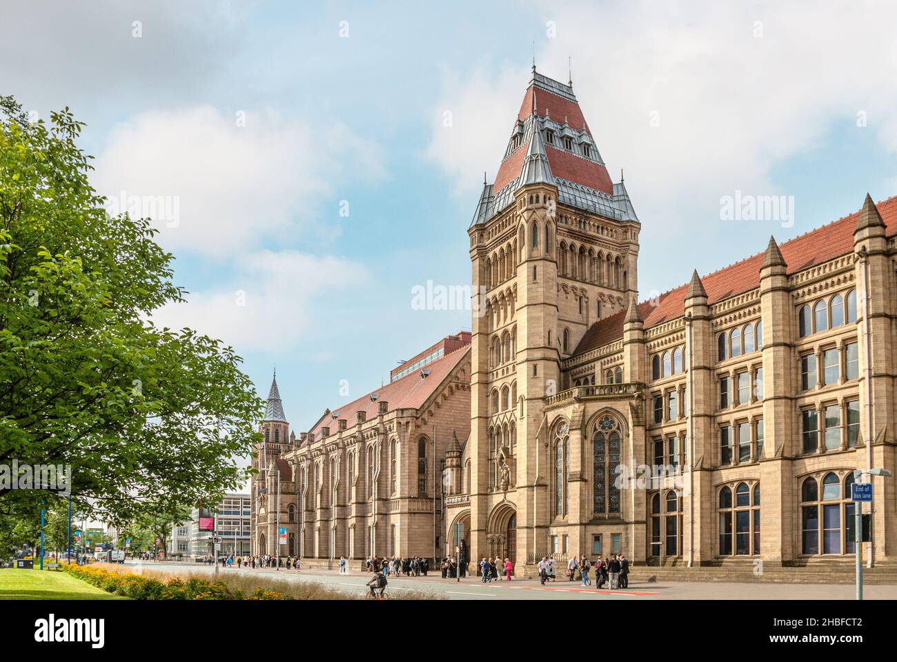 L'edificio Old Quadrangle dell'Università di Manchester, Inghilterra, Regno Unito Foto Stock