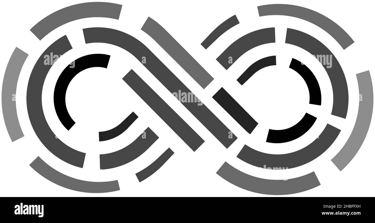 Le linee tratteggiate a infinito segno icona simbolo isolato - illustrazione vettoriale Illustrazione Vettoriale