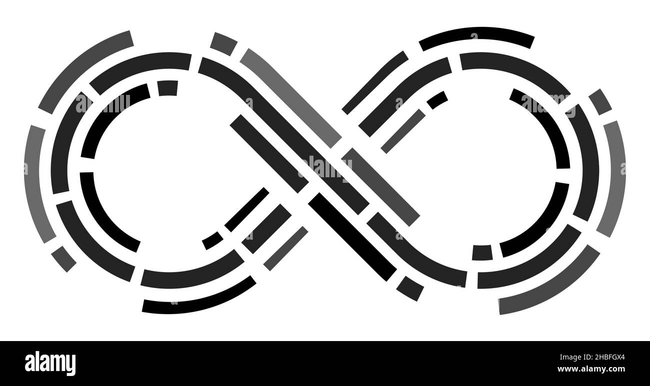 Le linee tratteggiate a infinito segno icona simbolo isolato - illustrazione vettoriale Illustrazione Vettoriale