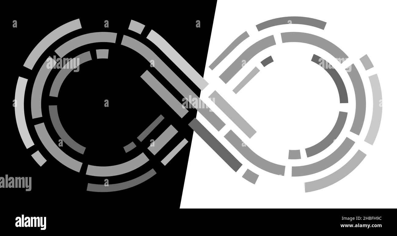 Le linee tratteggiate a infinito segno icona simbolo isolato - illustrazione vettoriale Illustrazione Vettoriale