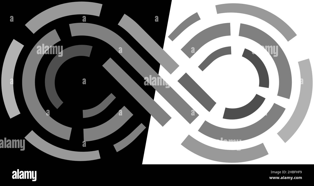 Le linee tratteggiate a infinito segno icona simbolo isolato - illustrazione vettoriale Illustrazione Vettoriale