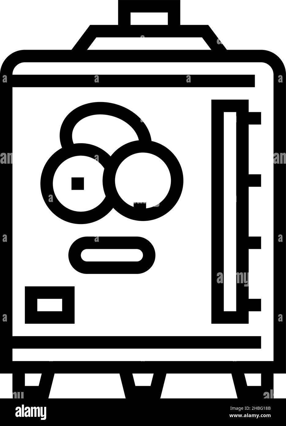 macchina repository per l'illustrazione di un vettore di icone di olive line Illustrazione Vettoriale