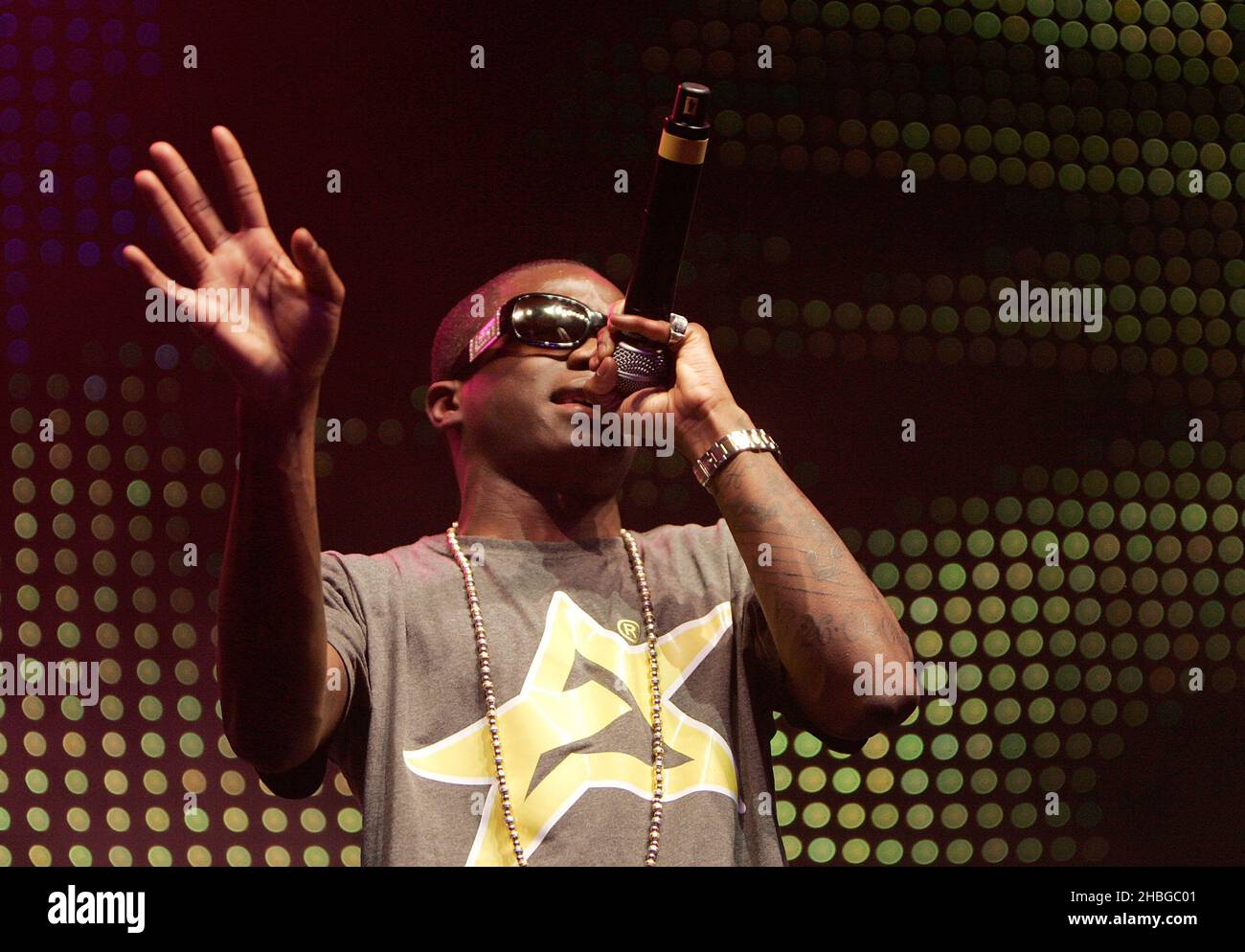 Tinchy Stryder suona al concerto Sunshine di Troxy, Londra Foto Stock