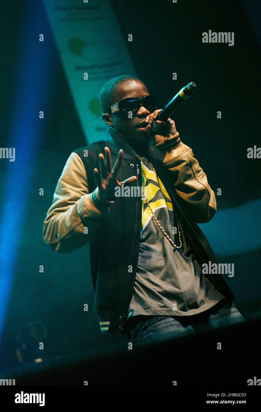 Tinchy Stryder suona al concerto Sunshine di Troxy, Londra Foto Stock