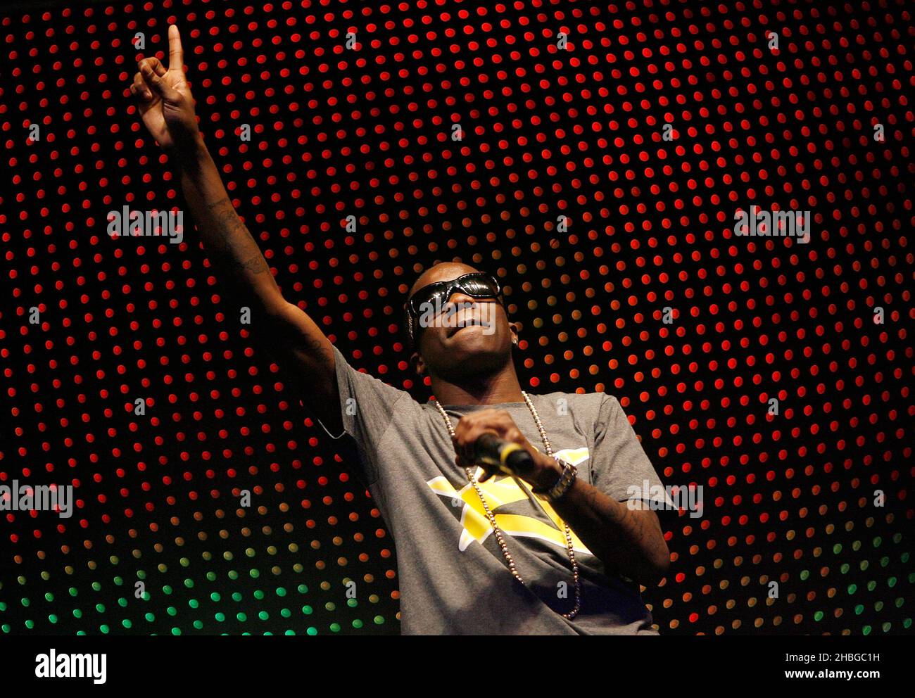 Tinchy Stryder suona al concerto Sunshine di Troxy, Londra Foto Stock